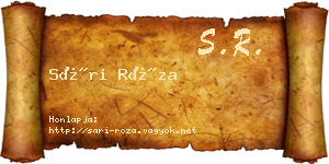 Sári Róza névjegykártya